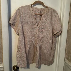 Sonoma Short Sleeve Printed Blouse Size 2X
